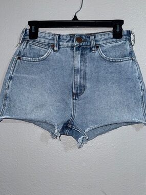 Wrangler X BillaBong Light Blue High-Waist Denim Shorts